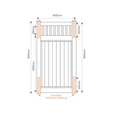 EAST HAMPTON PVC 1000mm W x 1800mm H GATE, 7 year Warranty